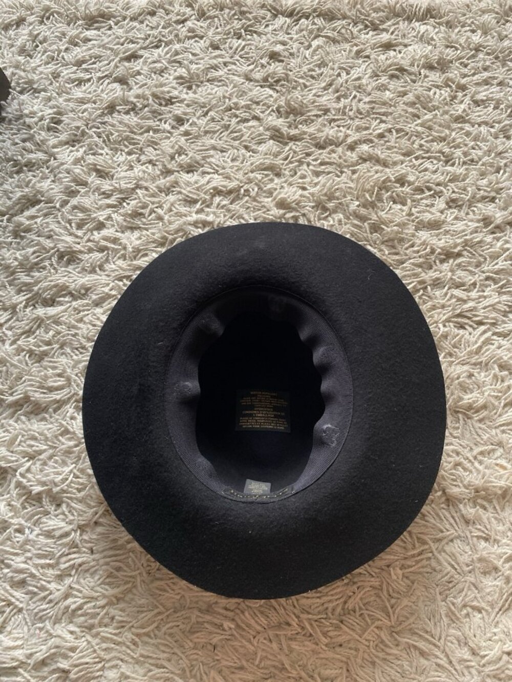 Eric Javits New York Black Hat Wool Fedora Crocodile Embossed Leather Band - Picture 9 of 12